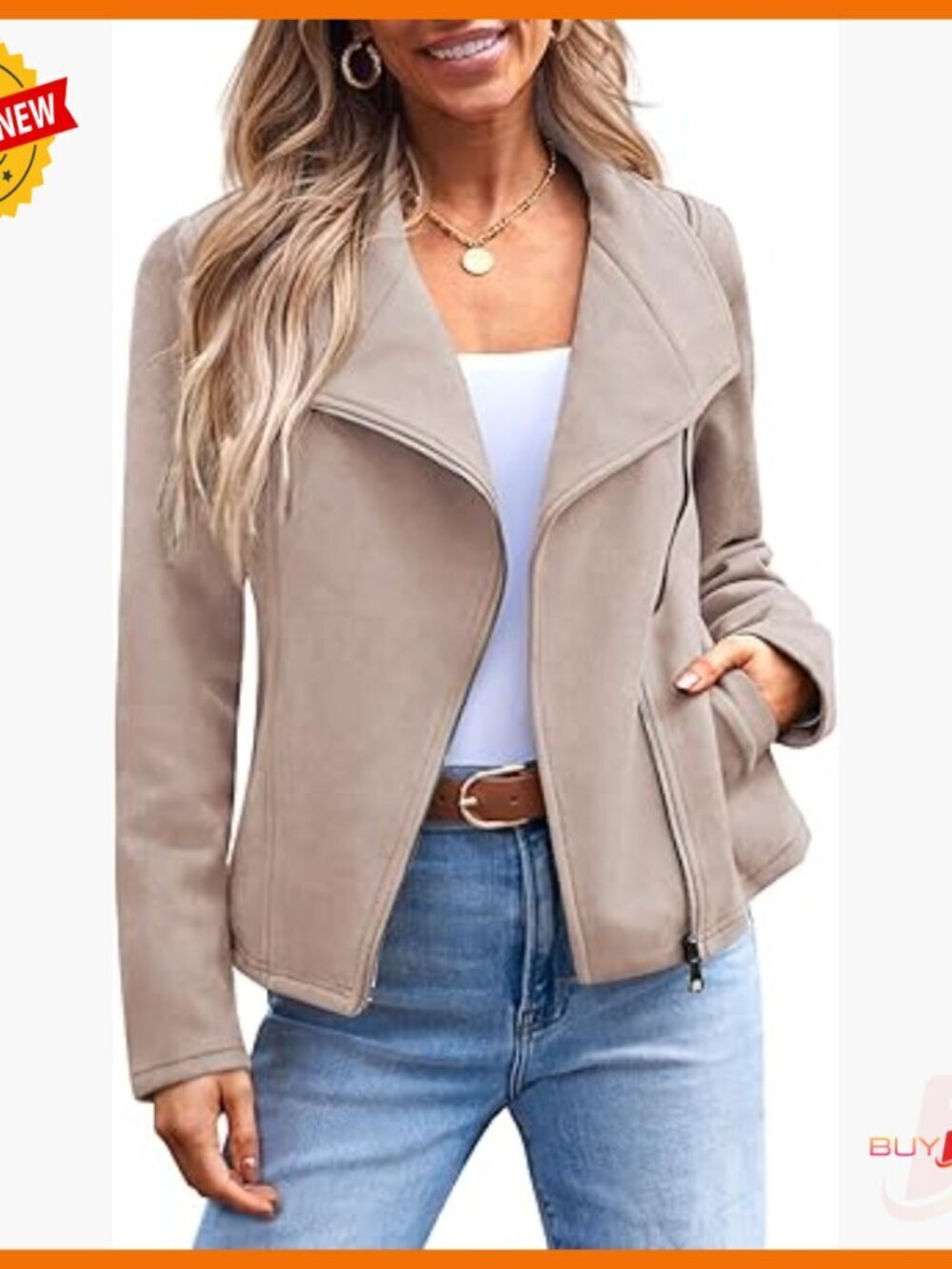 Faux Suede Cropped Jacket Open Front Cardigan Style Leather Look